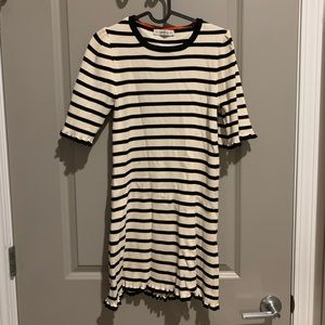 Zara knit black and cream dress small